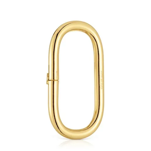 Anilla extra grande con baño de oro 18 kt sobre plata Hold Oval^TOUS Outlet