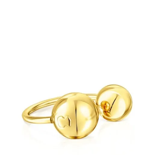 Anillo abierto con baño de oro 18 kt sobre plata Plump^TOUS New
