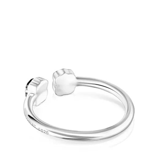 Anillo abierto de plata con ónix Mini Onix^TOUS Hot