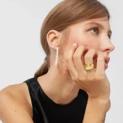 Anillo abombado con baño de oro 18 kt sobre plata Basics^TOUS Online