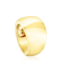 Anillo abombado con baño de oro 18 kt sobre plata Basics^TOUS Clearance