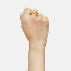 Anillo con baño de oro 18 kt sobre plata Dybe^TOUS Outlet