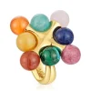 Anillo con baño de oro 18 kt sobre plata y multigemas X LEA COLOMBO^TOUS Clearance