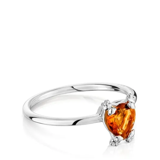 Anillo corazón de y citrino Color Pills^TOUS New