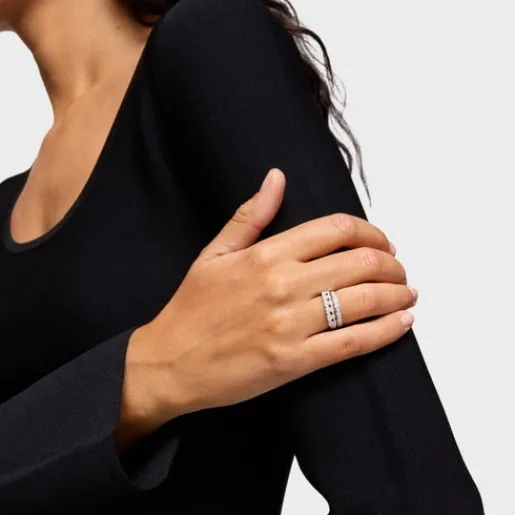 Anillo de oro blanco con diamantes motivos oso Fancy^TOUS New
