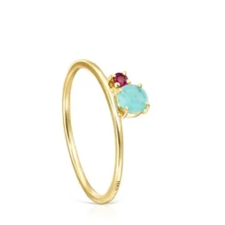 Anillo de con amazonita facetada y rubí Mini Ivette^TOUS Clearance