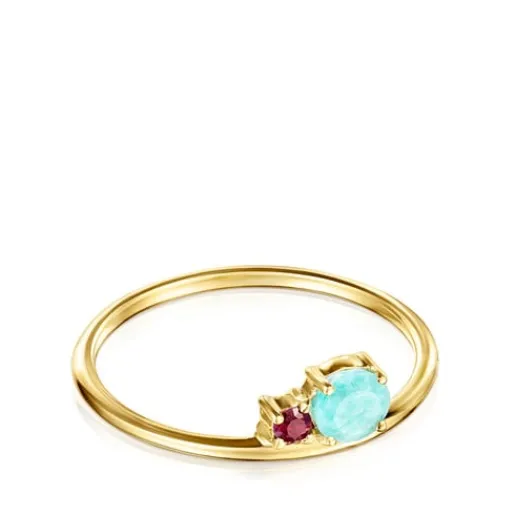 Anillo de con amazonita facetada y rubí Mini Ivette^TOUS Clearance
