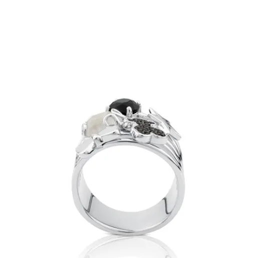 Anillo de plata con espinelas, ónix, cuarzo y nácar Join^TOUS Discount