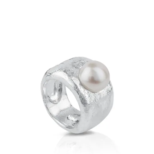 Anillo de plata y perla cultivada Duna^TOUS Sale