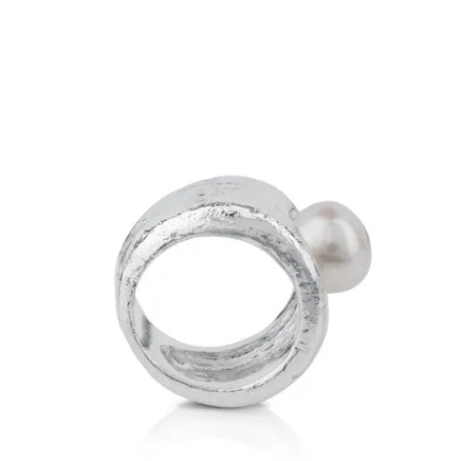 Anillo de plata y perla cultivada Duna^TOUS Sale