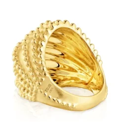 Anillo grande con baño de oro de 18 kt sobre plata Grain^TOUS Discount