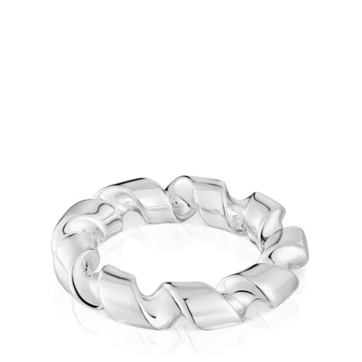 Anillo grande espiral de plata Twisted^TOUS Outlet