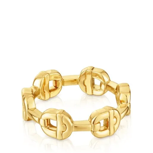 Anillo logo con baño de oro 18 kt sobre plata MANIFESTO^TOUS New