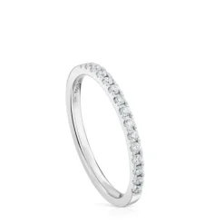 Anillo media alianza mediana de oro blanco con diamantes Les Classiques^TOUS Hot