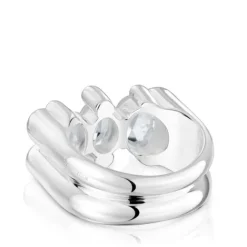 Anillo mediano motivo oso de y cuarzo cristal de roca Color Bear^TOUS Online