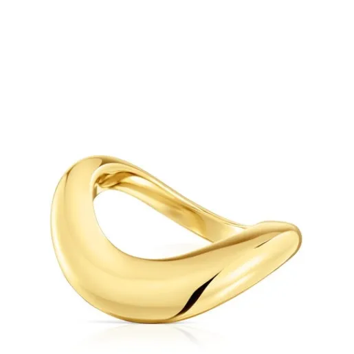 Anillo pequeño con baño de oro de 18 kt sobre plata Galia Basics^TOUS Online