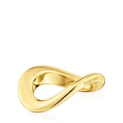 Anillo pequeño con baño de oro de 18 kt sobre plata Galia Basics^TOUS Online