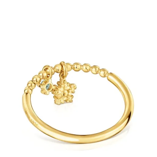 Anillo pequeño con baño de oro de 18 kt sobre plata y topacio Grain^TOUS Clearance