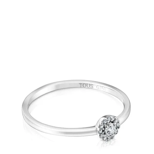 Anillo pequeño de oro blanco y diamantes Les Classiques^TOUS