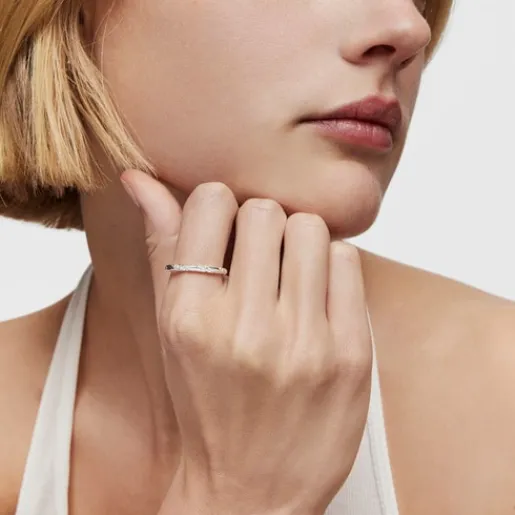 Anillo pequeño de plata Twisted^TOUS Clearance
