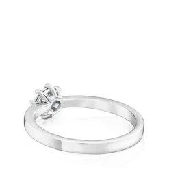 Anillo rosetón pequeño de oro blanco y diamantes 0.10ct Les Classiques^TOUS Best