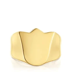 Anillo sello tulipa con baño de oro 18 kt sobre plata Sweet Dolls^TOUS Discount