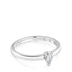 Anillo solitario de platino con diamante talla pera creado en laboratorio Les Classiques LGD^TOUS Sale