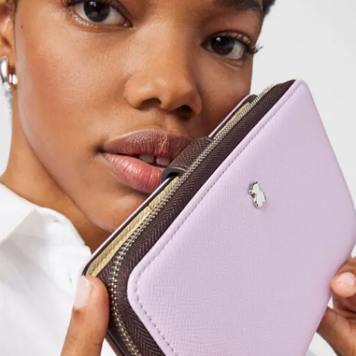 Billetera mediana malva New Dubai Saffiano^TOUS