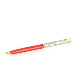 Bolígrafo de acero IP dorado lacado en rojo Kaos^TOUS Discount