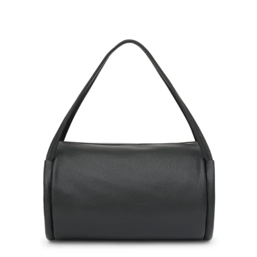 Bolso Duffle mediano de piel negra Miranda^TOUS Clearance