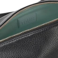 Bolso Duffle mediano de piel negra Miranda^TOUS Clearance