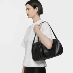 Bolso Duffle mediano de piel negra Miranda^TOUS Clearance