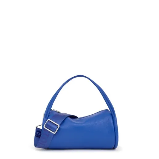 Bolso Duffle pequeño de piel azul eléctrico Miranda^TOUS Sale