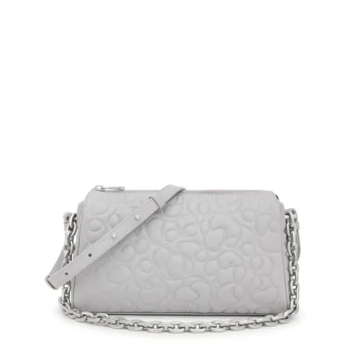 Bolso grande de piel gris Greta^TOUS Hot