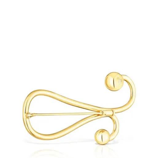 Broche con baño de oro 18 kt sobre plata Plump^TOUS New