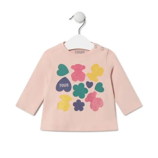 Camiseta osos,corazones y flores Casual rosa^TOUS Sale