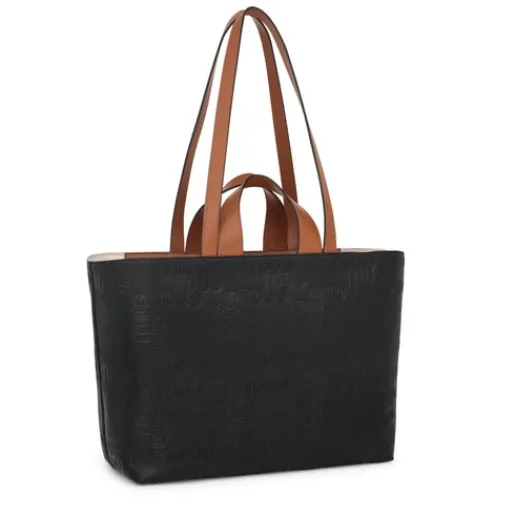 Capazo mediano negro y marrón Nanda^TOUS Outlet