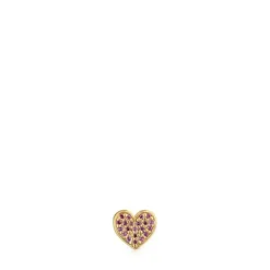 Charm 1950 corazón con baño de oro 18 kt sobre plata y rodolitas^TOUS Hot