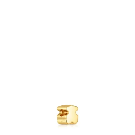 Charm 1950 oso pequeño con baño de oro 18 kt sobre plata y diamantes^TOUS New