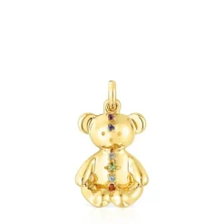 Colgante con baño de oro 18 kt sobre plata y gemas Teddy Bear^TOUS New