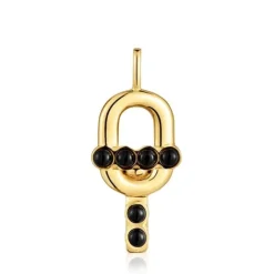 Colgante con baño de oro 18 kt sobre plata y ónix MANIFESTO^TOUS Clearance