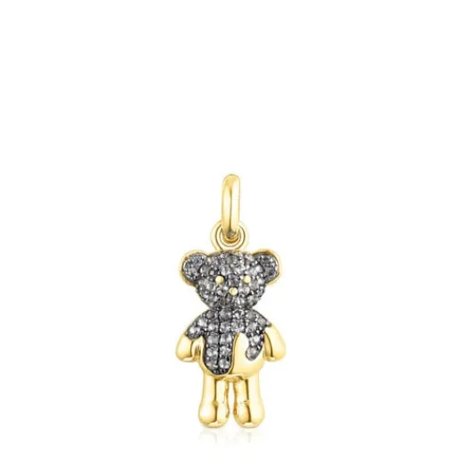 Colgante con baño de oro 18 kt sobre plata y iolita Teddy Bear Splash^TOUS