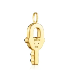 Colgante con baño de oro 18 kt sobre plata y ónix MANIFESTO^TOUS Hot