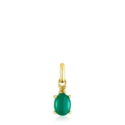 Colgante con baño de oro 18 kt sobre plata y calcedonia tratada Virtual Garden^TOUS Hot