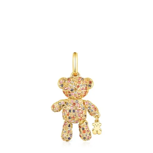 Colgante con baño de oro 18 kt sobre plata y zafiros Teddy Bear Gems^TOUS New