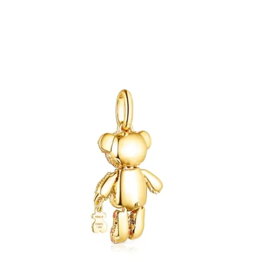 Colgante con baño de oro 18 kt sobre plata y zafiros Teddy Bear Gems^TOUS New