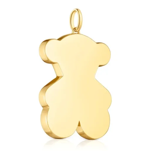 Colgante grande oso con baño de oro 18 kt sobre plata 38 mm Sweet Dolls^TOUS Best