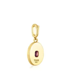 Colgante medalla con baño de oro de 18 kt sobre plata, nácar y amatista Medallions^TOUS Discount