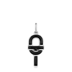 Colgante mediano de plata y esmalte negro MANIFESTO^TOUS New