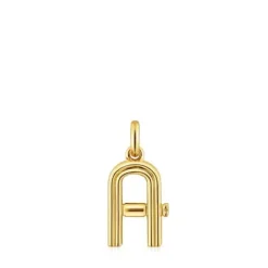 Colgante mediano letra A con baño de oro 18 kt sobre plata Alphabet^TOUS Hot
